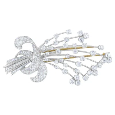 Pre-owned Diana M Jewels Diana M 9.00 Ct Diamond Art Deco Brooch In Multi