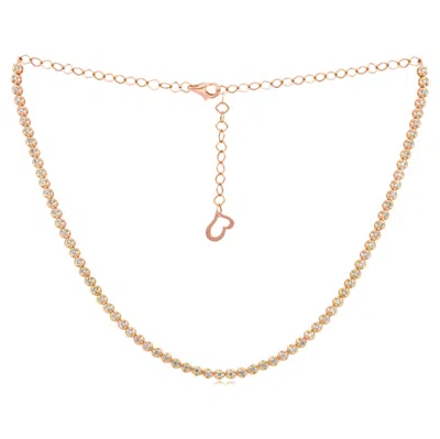 Pre-owned Diana M Jewels Diana M. Custom 1.03 Cts. Diamond Choker Necklace 14k Rose Gold In Red