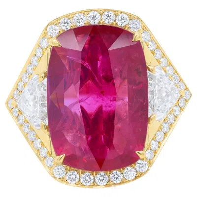 Pre-owned Diana M Jewels Diana M. Custom 18kt Ruby Ring 10.01ct Certified By Grs In Multi