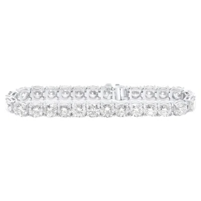 Pre-owned Diana M Jewels Diana M. Custom 21.68 Carat 4 Prong Diamond Tennis Round Diamond In Multi