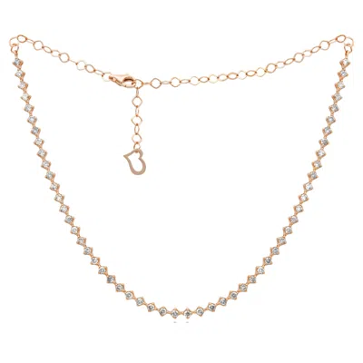Pre-owned Diana M Jewels Diana M. Custom 2.65 Cts. Diamond Choker Necklace 14k Rode Gold In Multi