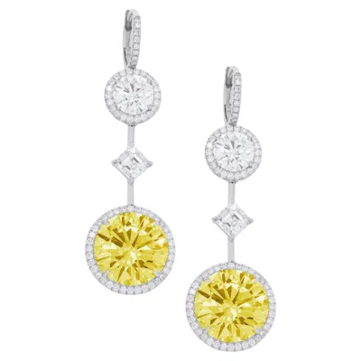 Pre-owned Diana M Jewels Diana M. Fancy Intense Yellow Diamonds 21.57ct Rounds Vs Gia Natural Platinum