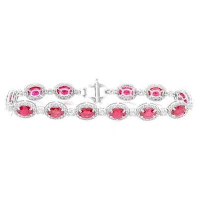 Pre-owned Diana M Jewels Diana M. Natural Ruby And Diamond Bracelet In Multi