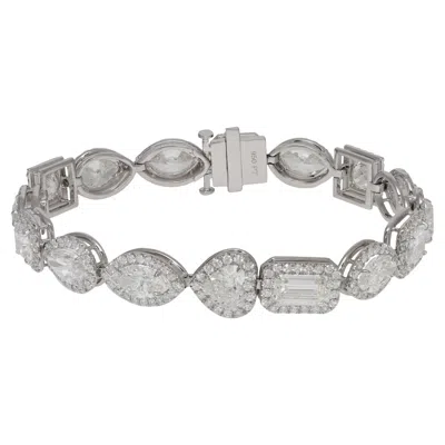 Pre-owned Diana M Jewels Diana M. Platinum Diamond Bracelet Featuring 16.44 Cts Of Multi-shaped Gia Stons