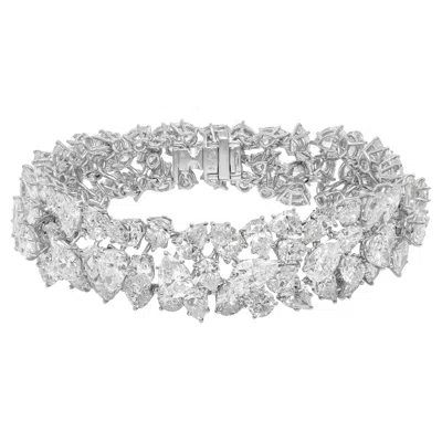 Pre-owned Diana M Jewels Diana M. Platinum Diamond Fashion Bracelet Featuring Clusters Of 45.00cts In Multi