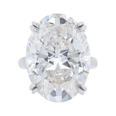 Pre-owned Diana M Jewels Diana M Platinum Gia Certified 23.88 Cts Oval Diamond Ring In Multi