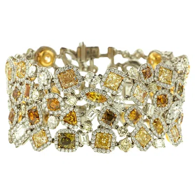 Pre-owned Diana M Jewels Diana M. Platinum Multi-colored And Multi-shaped Diamond Bracelet Featuring 58ct