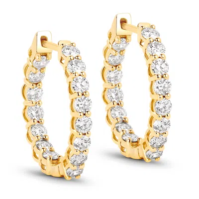 Diana M Jewels Lab Grown Diamond F/c Round 2.50mm ( 0.068pt ) - 30pcs ( Straight-post ) ( Inner Diameter: 15mm ) (  In Gold