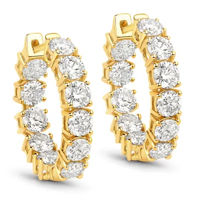 Diana M Jewels Lab Grown Diamond F/c Round 3.30mm ( 0.14pt ) - 22pcs ( Straight-post ) ( Inner Diameter: 13.70mm )  In Gold