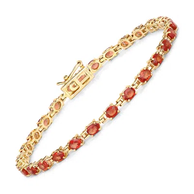 Diana M Jewels Red Orange Sapphire Oval 4x3mm - 28pcs ( Box Lock-single Line Gibbi ) In Multi