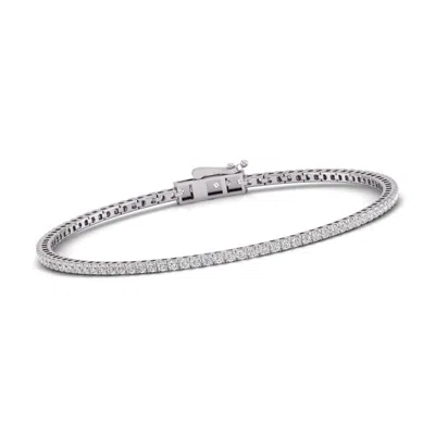 Diana M. Diana M Lab 1 Carat Tw Diamond Tennis Bracelet In 14k White Gold In Metallic