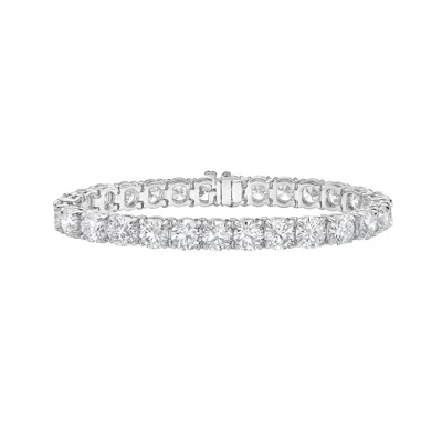 Diana M. Diana M Lab 10 Carat Tw Diamond Tennis Bracelet In 14k White Gold In Metallic