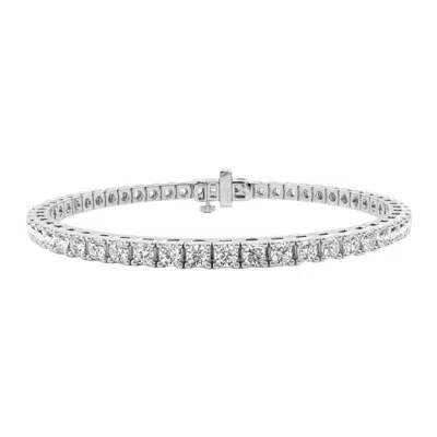 Diana M. Diana M Lab 10 Carat Tw Diamond Tennis Bracelet In 14k White Gold In Metallic