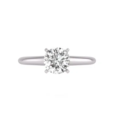Diana M. Diana M Lab 14kt Wg 1.50ct Tw Lgd 4prong Solitaire Ring In Metallic