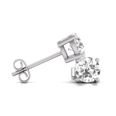 Diana M. Diana M Lab 14kt Wg 2ct Tw Lgd Studs In Silver