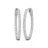 Diana M. Diana M Lab 14kt Wg 2ct Tw Round In & Out Hoop Earring In Silver