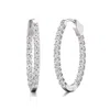 Diana M. Diana M Lab 14kt Wg 5ct Tw Oval In & Out Hoop Earring In Silver