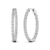 Diana M. Diana M Lab 14kt Wg 5ct Tw Oval In & Out Hoop Earring In Silver