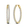 Diana M. Diana M Lab 14kt Yg 10ct Tw Oval In & Out Hoop Earring In Silver