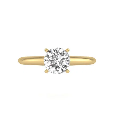Diana M. Diana M Lab 14kt Yg 1.50ct Tw Lgd 4prong Solitaire Ring In Yellow