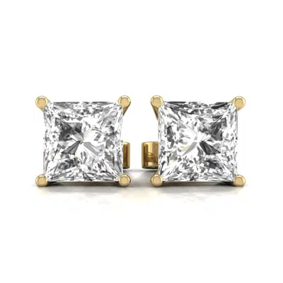 Diana M. Diana M Lab 14kt Yg 1ct Tw Lgd Princess Earring In Silver