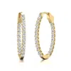 Diana M. Diana M Lab 14kt Yg 10ct Tw Oval In & Out Hoop Earring In Silver