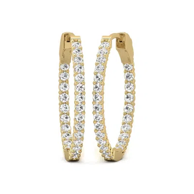 Diana M. Diana M Lab 14kt Yg 3ct Tw Round In & Out Hoop Earring In Yellow