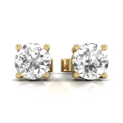 Diana M. Diana M Lab 14kt Yg 4ct Tw Lgd Studs In Metallic