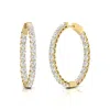 Diana M. Diana M Lab 14kt Yg 7ct Tw Round In & Out Hoop Earring In Yellow