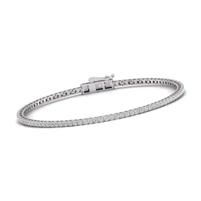 Diana M. Diana M Lab 2 Carat Tw Diamond Tennis Bracelet In 14k White Gold