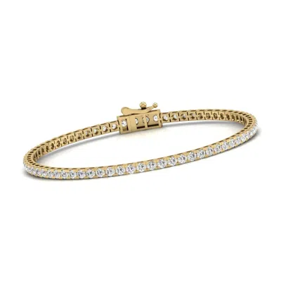 Diana M. Diana M Lab 2 Carat Tw Diamond Tennis Bracelet In 14k Yellow Gold In Silver