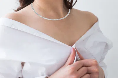 Diana M. Diana M Lab 30 Carat Tw Diamond Tennis Necklace In 14k White Gold