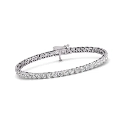 Diana M. Diana M Lab 5 Carat Tw Diamond Tennis Bracelet In 14k White Gold In Silver