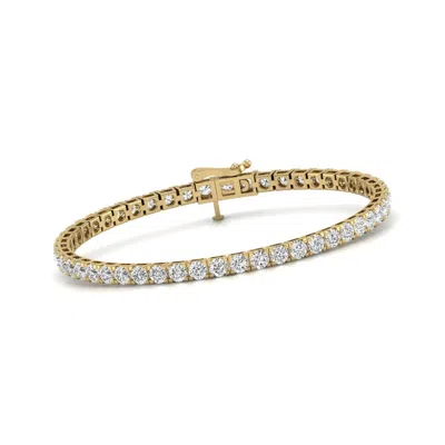 Diana M. Diana M Lab 7 Carat Tw Diamond Tennis Bracelet In 14k Yellow Gold In Silver