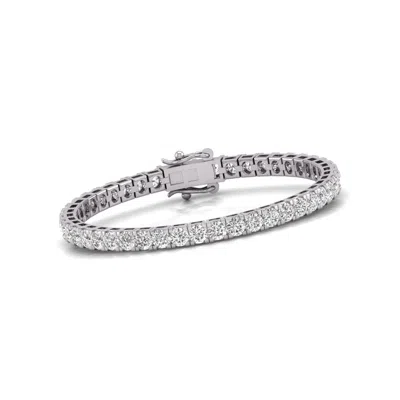 Diana M. Diana M Lab 8 Carat Tw Diamond Tennis Bracelet In 14k White Gold In Metallic