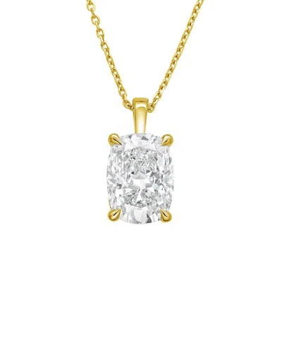 Diana M Lab Grown Diamonds 14k 10.00 Ct. Tw. Lab-grown Diamond  Solitaire Pendant In Gold