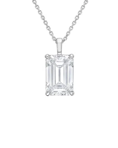 Diana M Lab Grown Diamonds 14k 10.00 Ct. Tw. Lab-grown Diamond  Solitaire Pendant In Metallic