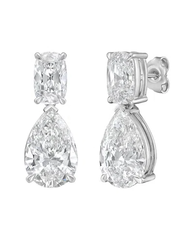 Diana M Lab Grown Diamonds 14k 15.00 Ct. Tw. Lab-grown Diamond  Drop Earrings In Silver
