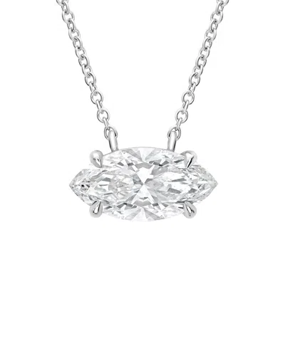 Diana M Lab Grown Diamonds 14k 3.00 Ct. Tw. Lab-grown Diamond  Solitaire Pendant In Metallic