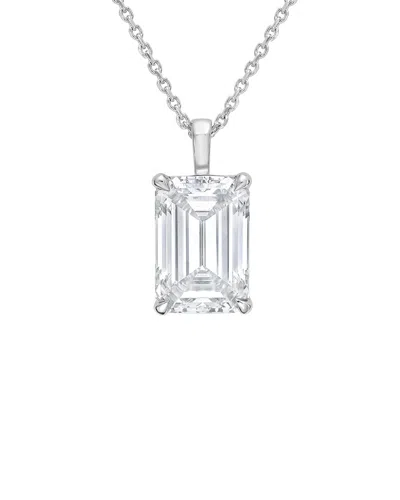 Diana M Lab Grown Diamonds 14k 4.00 Ct. Tw. Lab-grown Diamond  Solitaire Pendant In Metallic