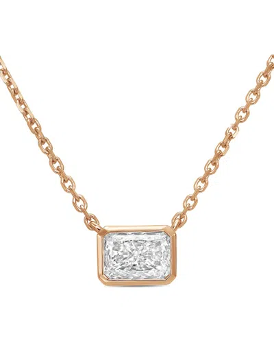 DIANA M LAB GROWN DIAMONDS DIANA M. 14K ROSE GOLD 1.00 CT. TW. LAB-GROWN DIAMOND PENDANT NECKLACE