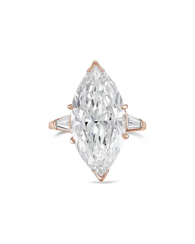 Diana M Lab Grown Diamonds Diana M. 14k Rose Gold 3.50 Ct. Tw. Lab-grown Diamond Three-stone Ring In White