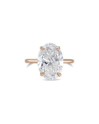 Diana M Lab Grown Diamonds 14k Rose Gold 4.00 Ct. Tw. Solitaire Ring In White