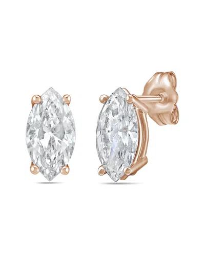 Diana M Lab Grown Diamonds 14k Rose Gold 5.00 Ct. Tw. Stud Earring In Metallic