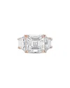 Diana M Lab Grown Diamonds 14k Rose Gold 9.00 Ct. Tw. Three-stone Ring In Gold