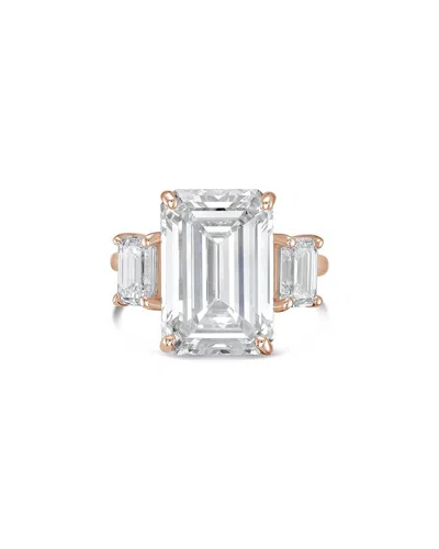 Diana M Lab Grown Diamonds 18k Rose Gold 11.00 Ct. Tw. Three-stone Ring In White