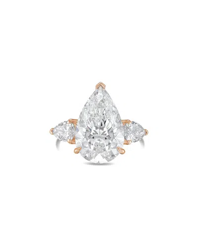 Diana M Lab Grown Diamonds 18k Rose Gold 16.50 Ct. Tw. Three-stone Ring In White