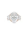 Diana M Lab Grown Diamonds 18k Rose Gold 9.00 Ct. Tw. Three-stone Ring In White