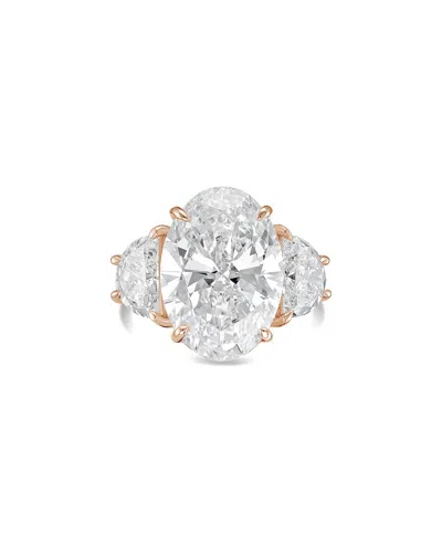 Diana M Lab Grown Diamonds 18k Rose Gold 9.00 Ct. Tw. Three-stone Ring In White