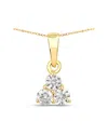 Diana M Lab Grown Diamonds Diana M 14k 0.33 Ct. Tw. Lab-grown Diamond Three-stone Pendant